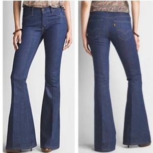 LEVI'S ORANGE TAB Bell Bottoms Dark Wash Blue Jeans Vintage Big Bell